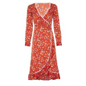 Free People Covent Floral Garden Midi Wrap Dress 6